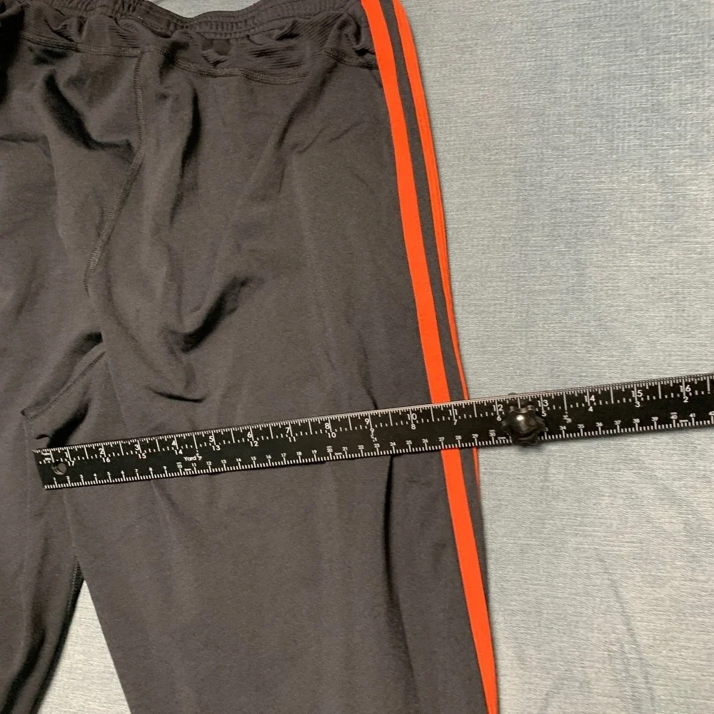 Adidas Climalite Training Pants Mens M Black Red Striped Drawstring Activewear